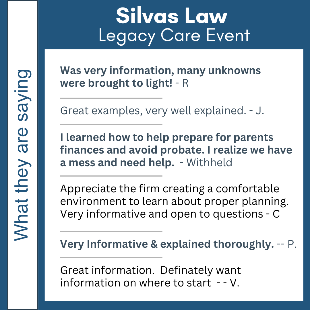 What families say about Silvas Law Legacy Care workshops